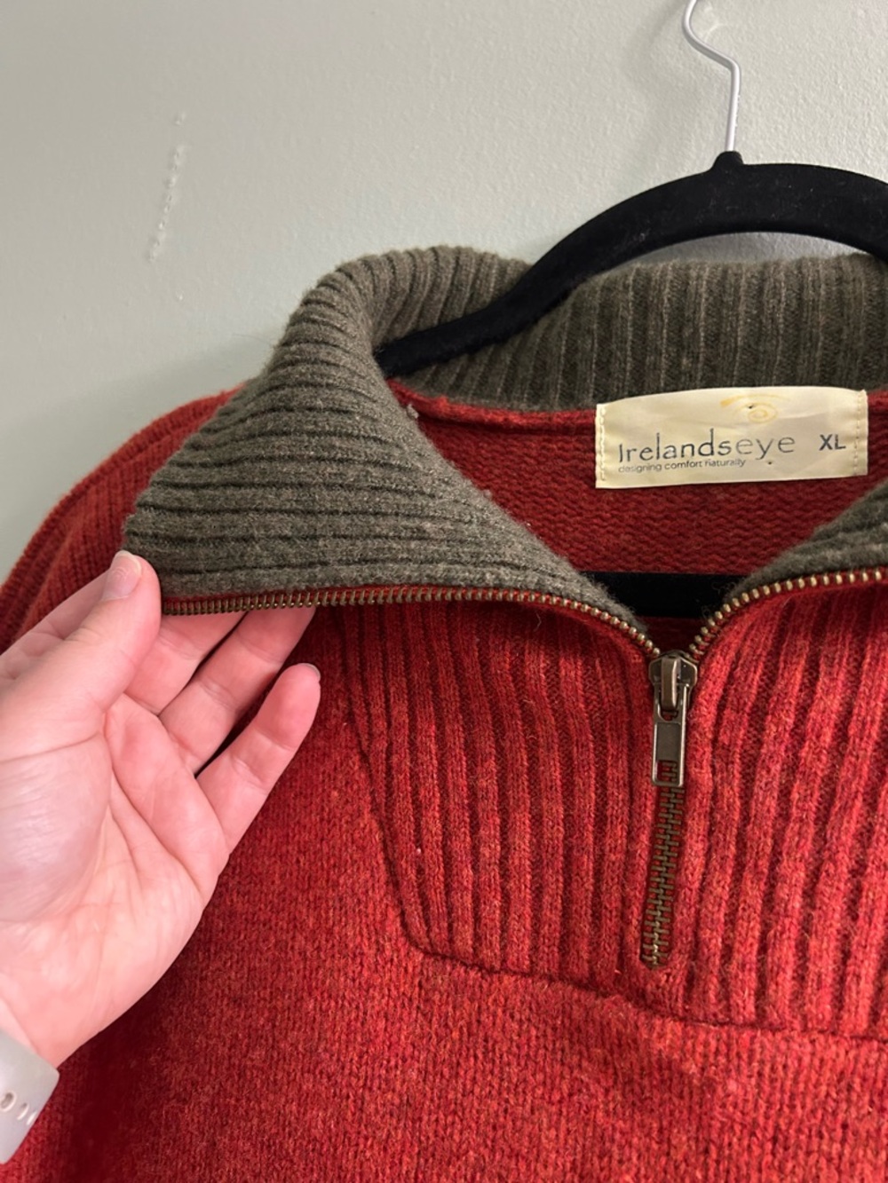 Irelandseye premium knit 1/4 zip 100% wool sweater - Picture 5 of 8